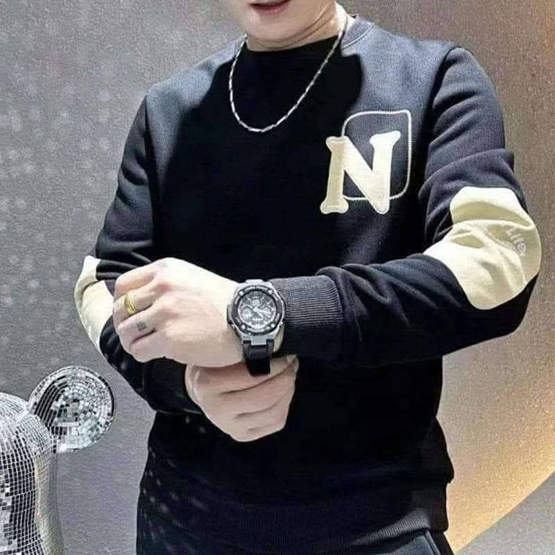 Top selling N-Design Sweatshirt for You. Premium N design sweatshirt for men Color- BLACK