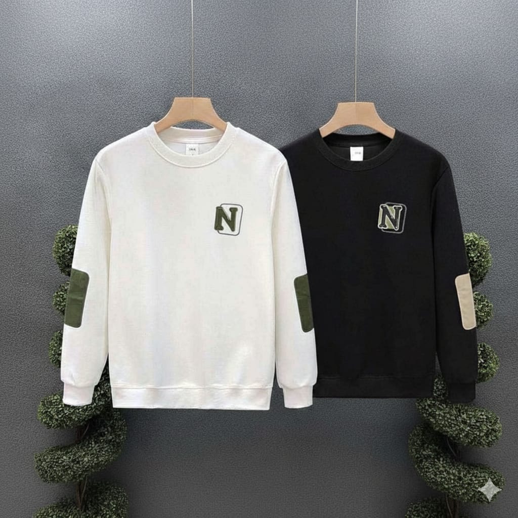 Top selling N - Design sweatshirt for you. Premium N-design quality sweatshirt for men. Color- Black & White.